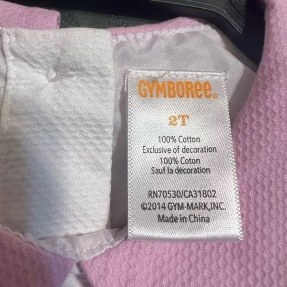 Gymboree White Dress with Pink Collar and Pastel Stripe Trim